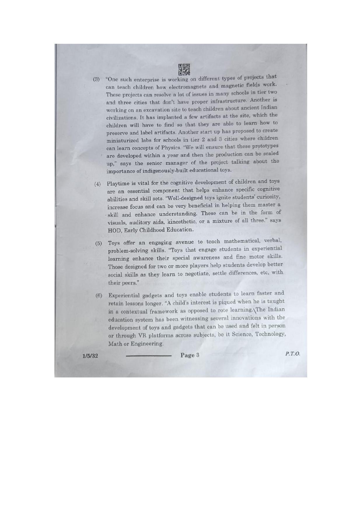 1/5/1 English Core Set 1 2024 Question Paper - Page 3