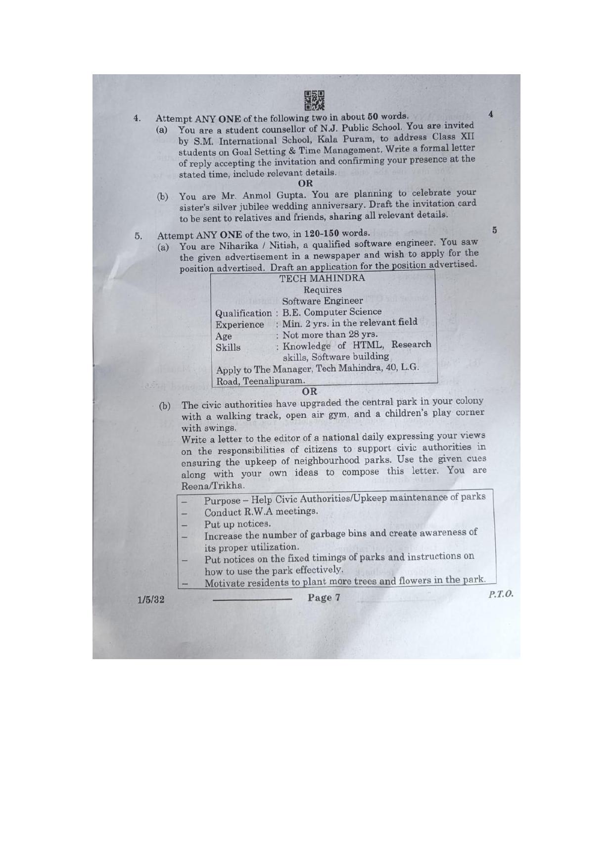1/5/1 English Core Set 1 2024 Question Paper - Page 7