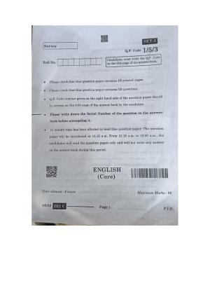 1/5/1 English Core Set 1 2024 Question Paper
