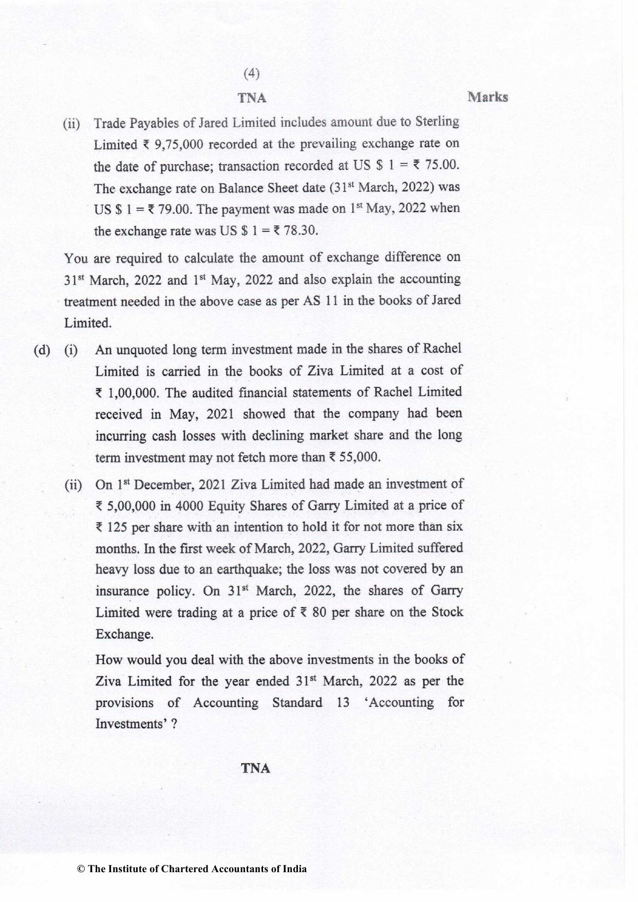 CA Inter Nov 2022 Question Paper - Paper 1 – Accounting - Page 4