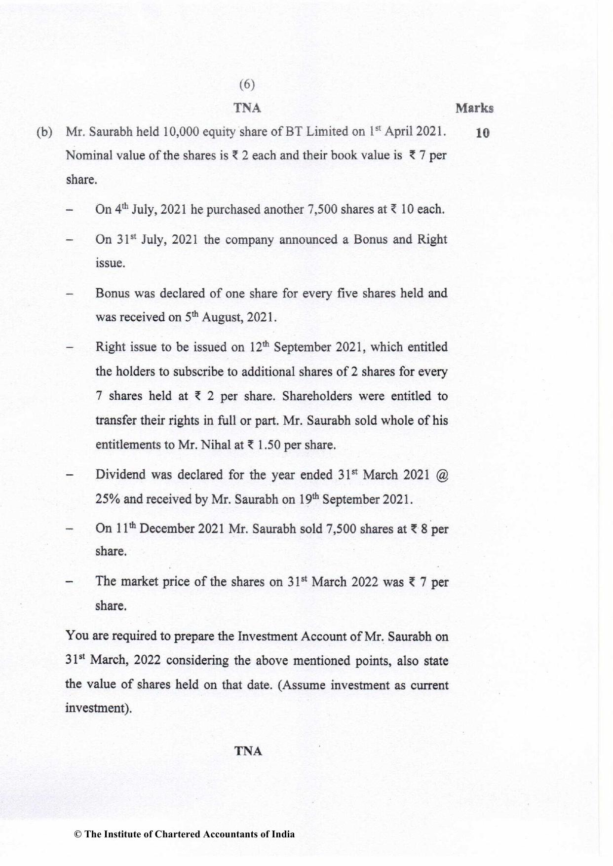 CA Inter Nov 2022 Question Paper - Paper 1 – Accounting - Page 6