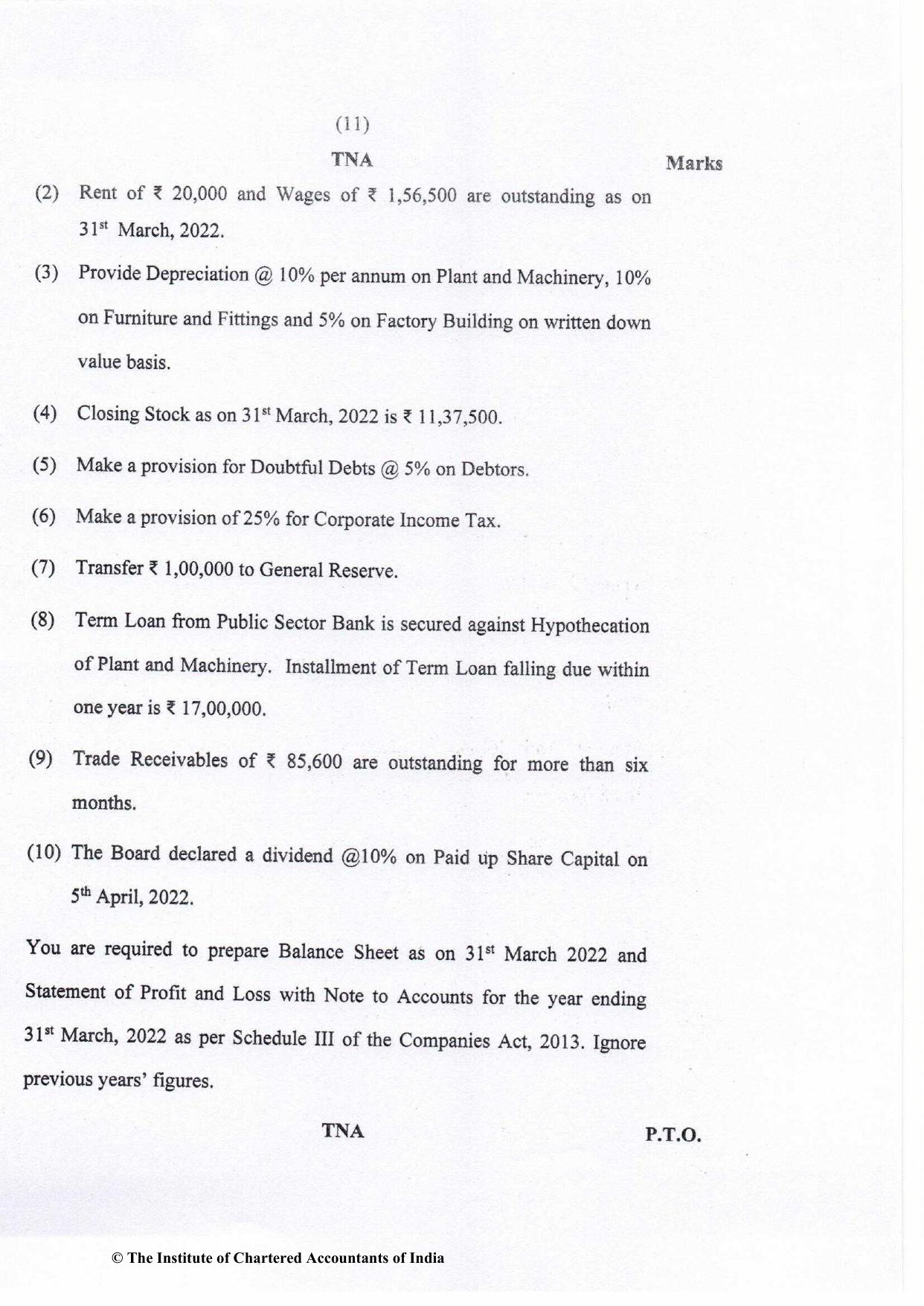 CA Inter Nov 2022 Question Paper - Paper 1 – Accounting - Page 11
