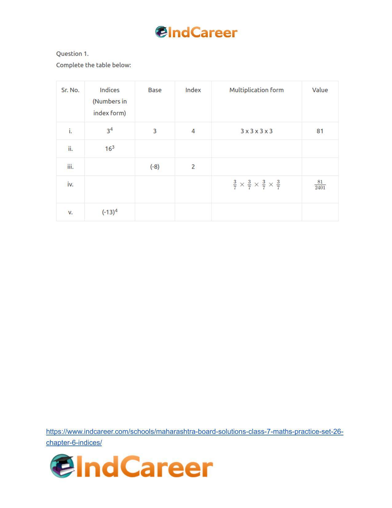 Maharashtra Board Solutions Class 7-Maths (Practice Set 26): Chapter 6- Indices - Page 3