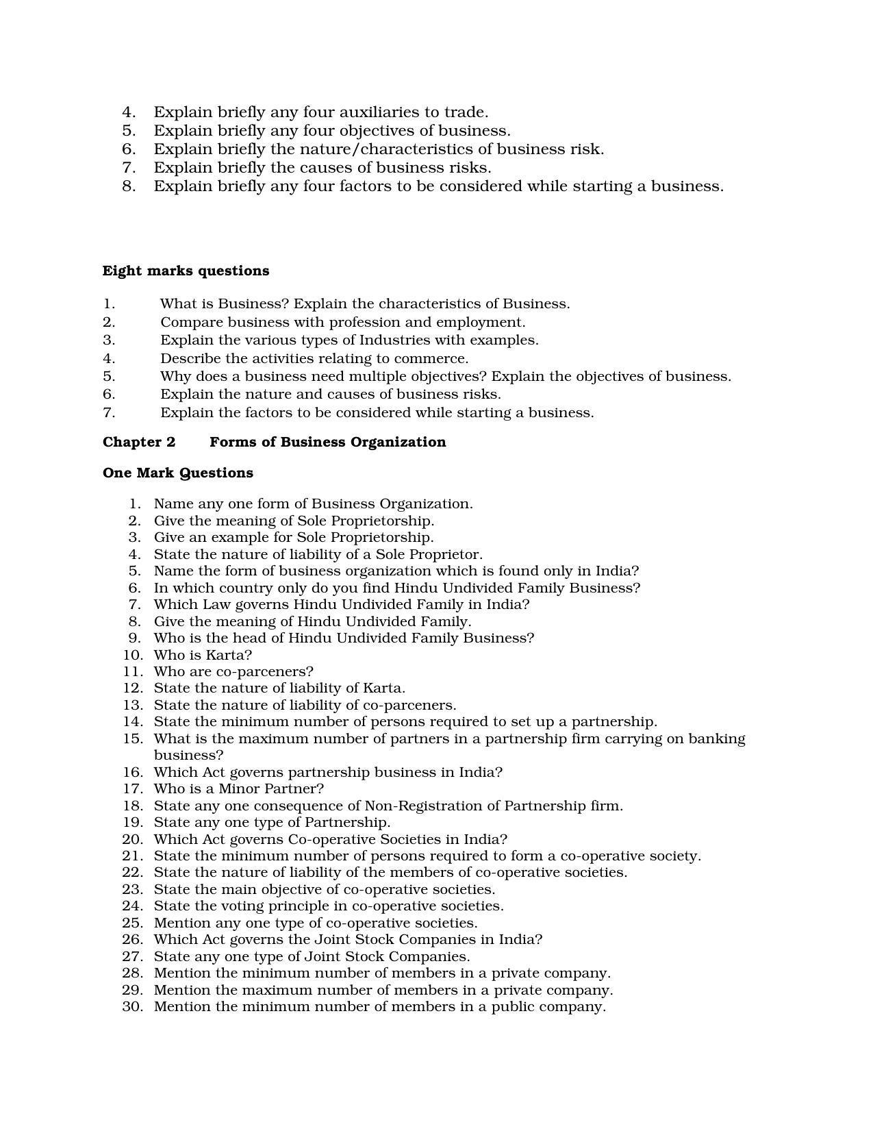 Karnataka 1st PUC Question Bank for Business Studies QB - Page 6