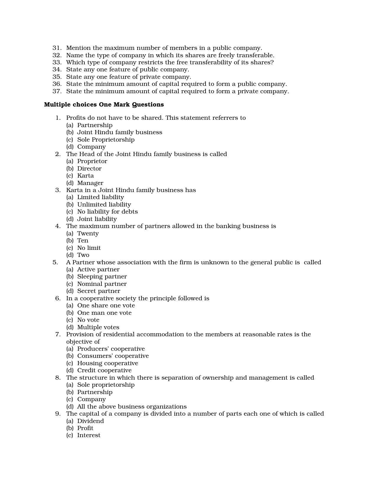 Karnataka 1st PUC Question Bank for Business Studies QB - Page 7