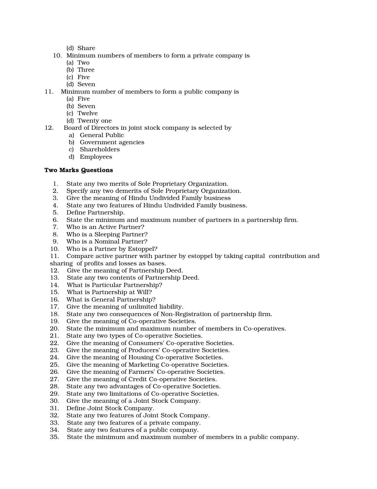 Karnataka 1st PUC Question Bank for Business Studies QB - Page 8