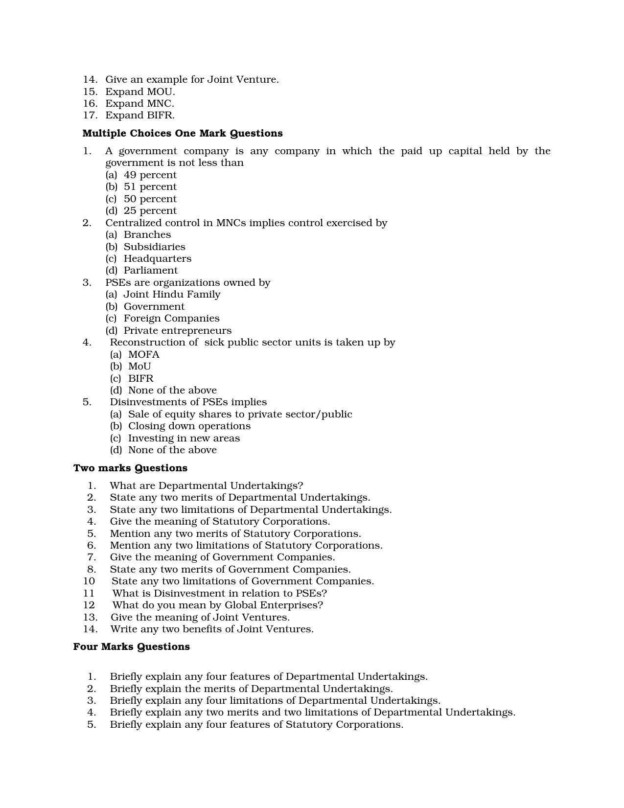 Karnataka 1st PUC Question Bank for Business Studies QB - Page 10