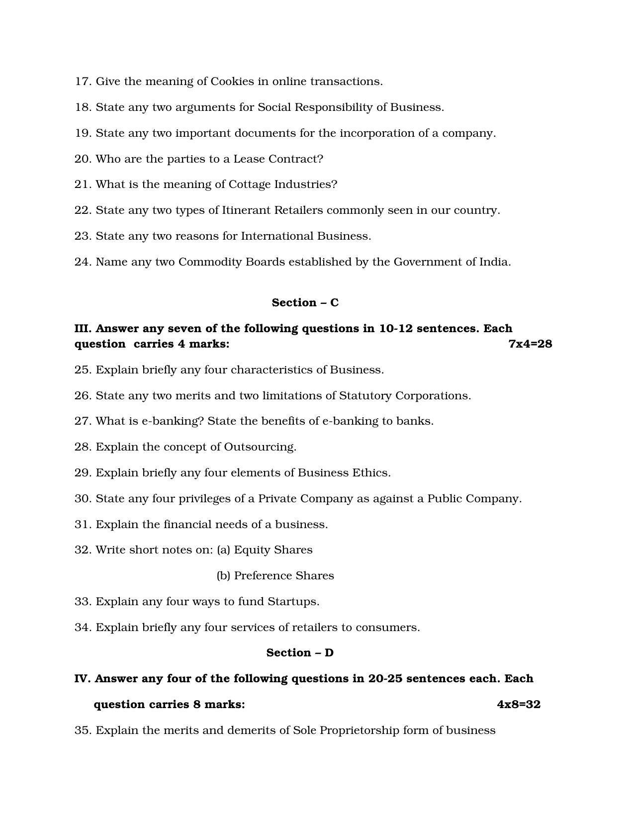 Karnataka 1st PUC Question Bank for Business Studies QB - Page 31