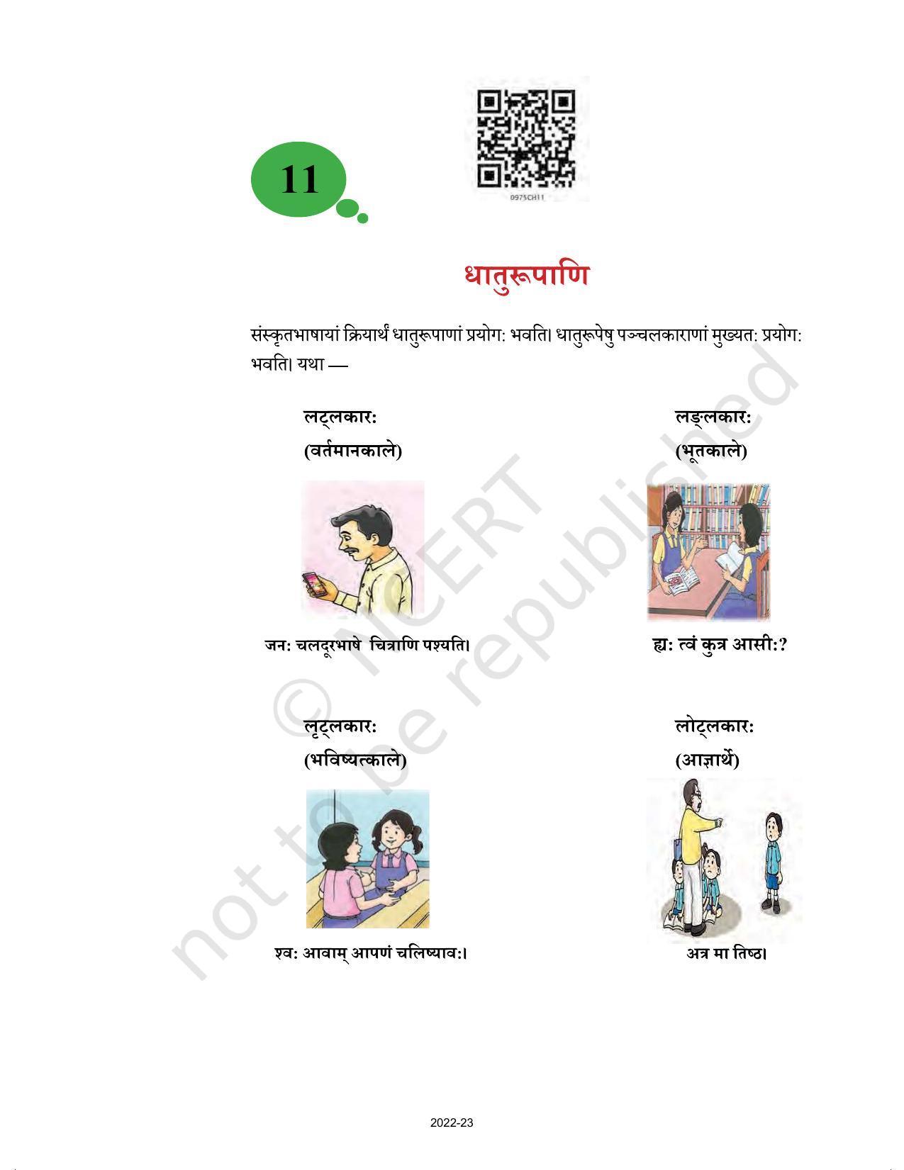 NCERT Book for Class 9 Sanskrit Abhyasvan Bhav Chapter 11 धातरूपाणि - Page 1