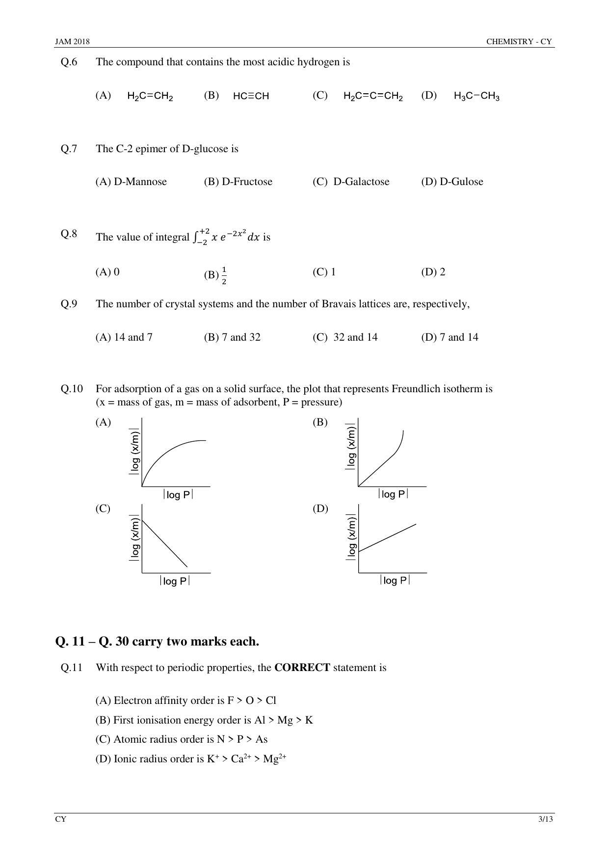 JAM 2018: CY Question Paper - Page 3