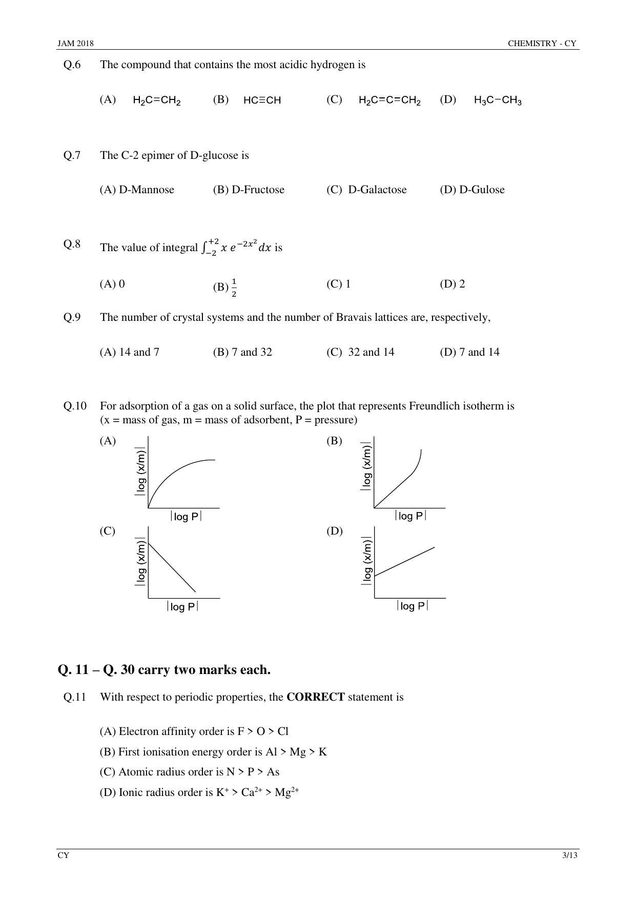 JAM 2018: CY Question Paper - Page 3