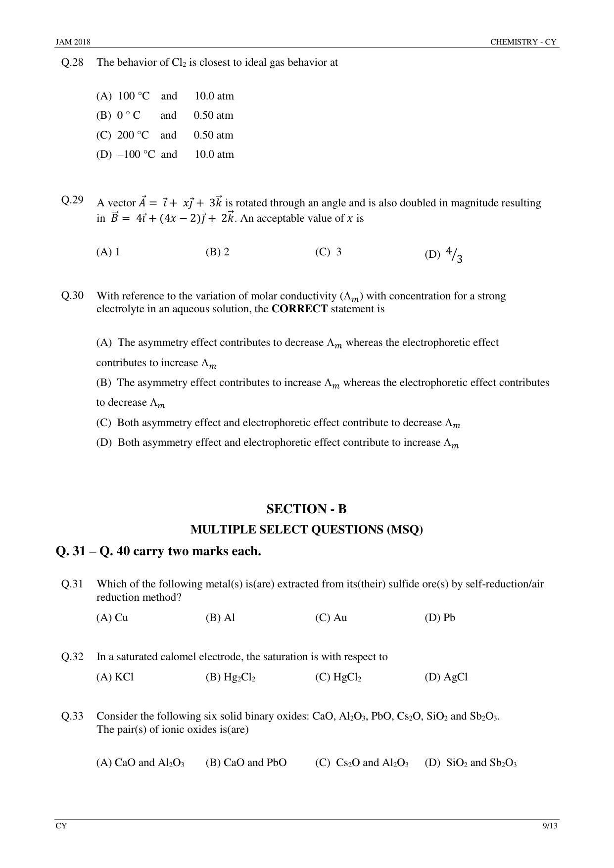 JAM 2018: CY Question Paper - Page 9