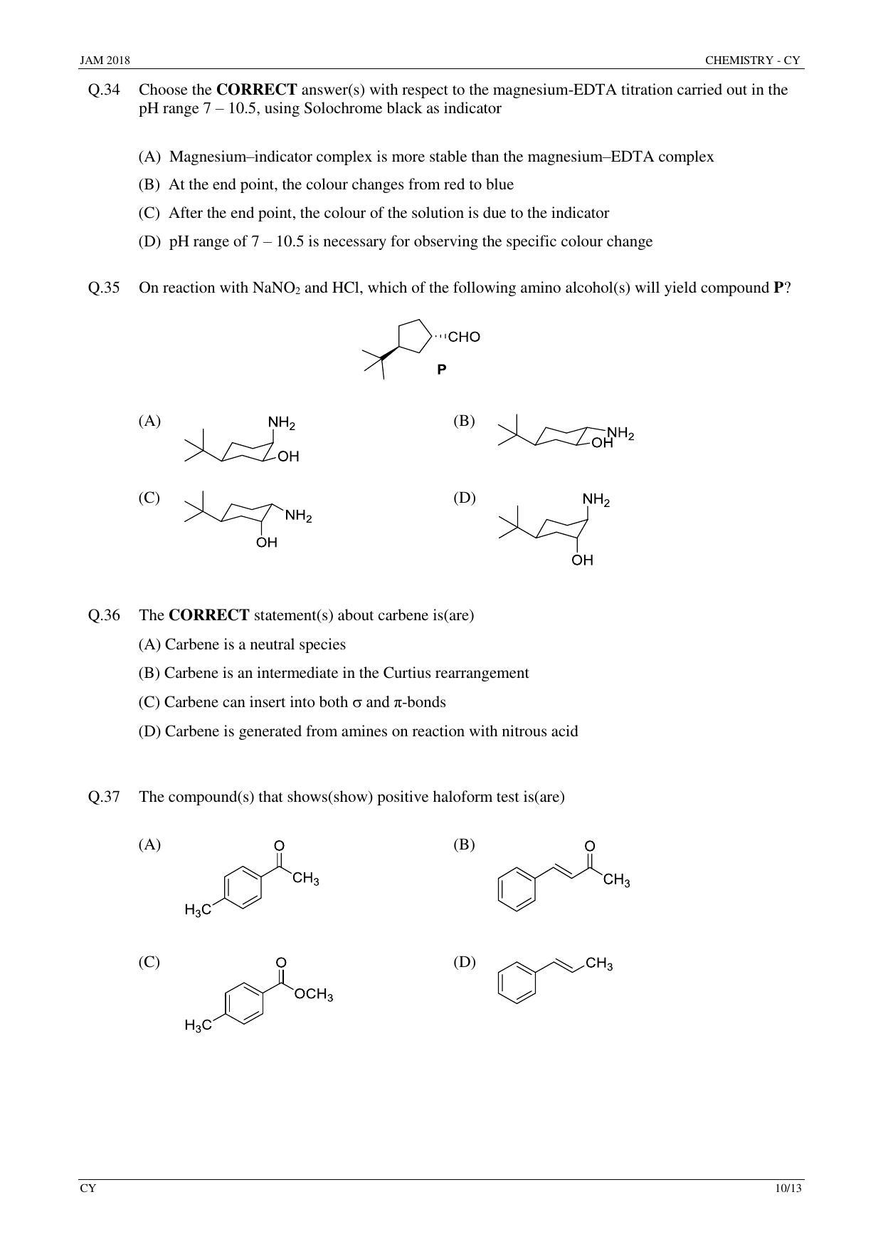 JAM 2018: CY Question Paper - Page 10