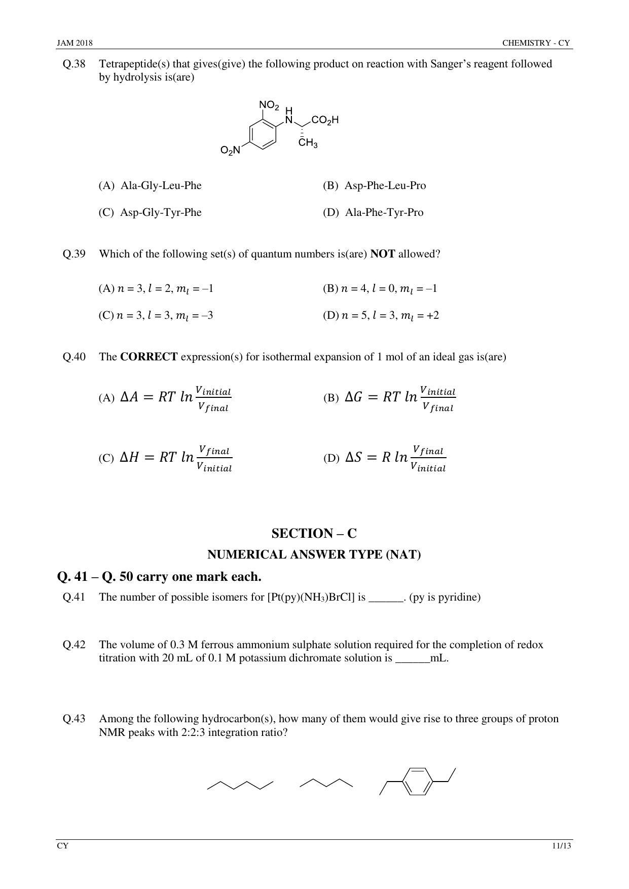 JAM 2018: CY Question Paper - Page 11