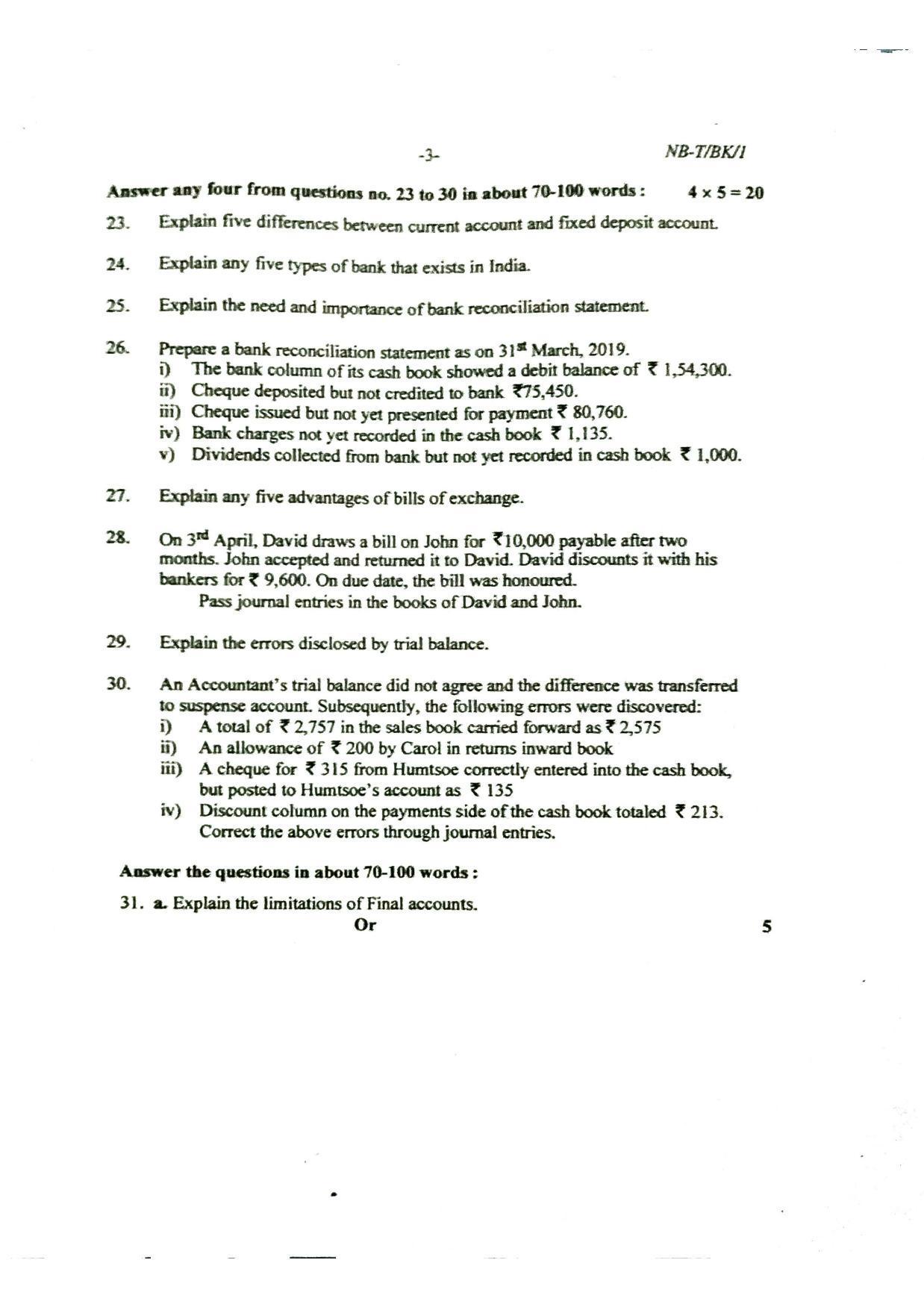 Nagaland Board Class 10 Accountancy 2022 Question Paper - Page 3