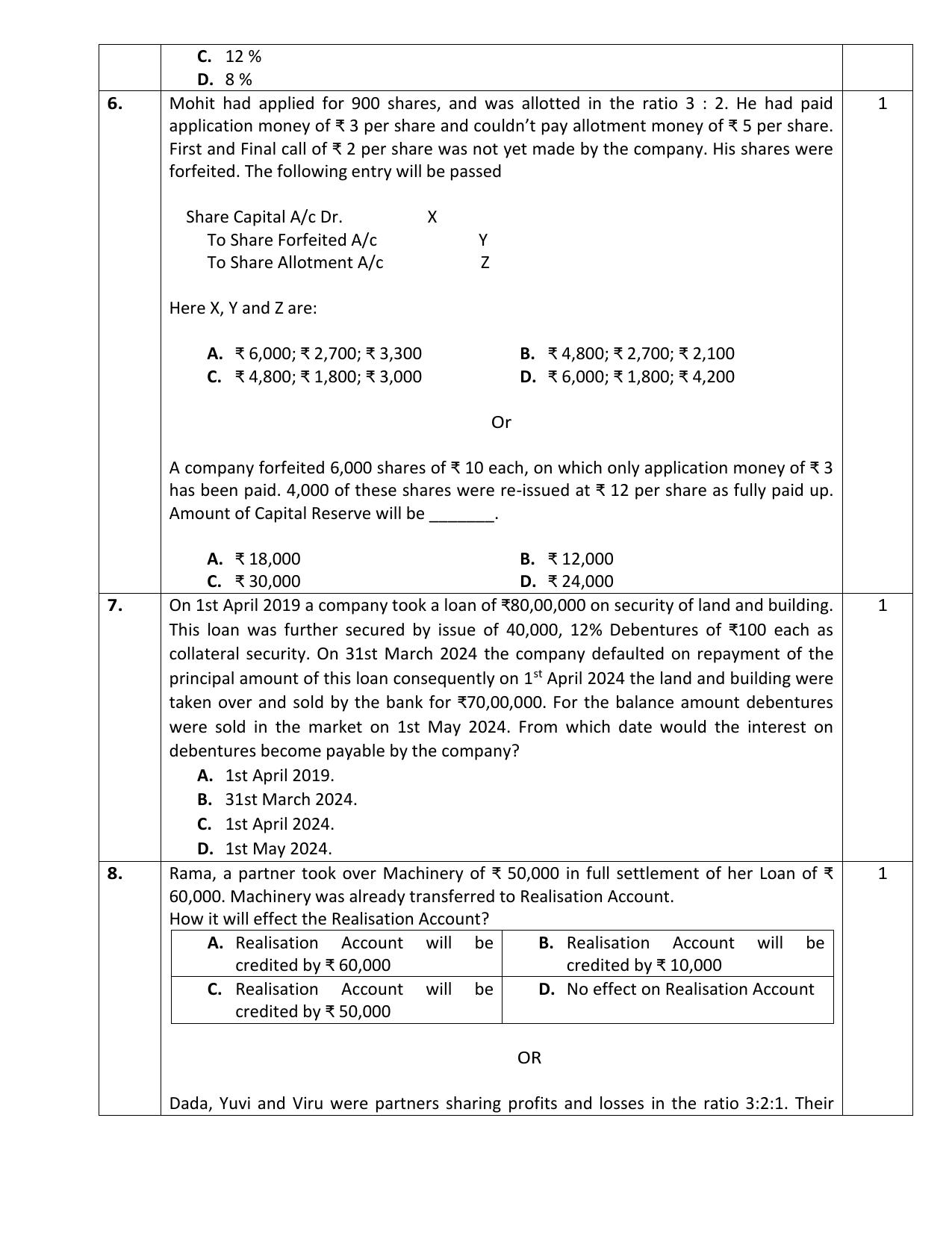 CBSE Class 12 Accountancy Sample Question Paper 2024-25 - Page 3