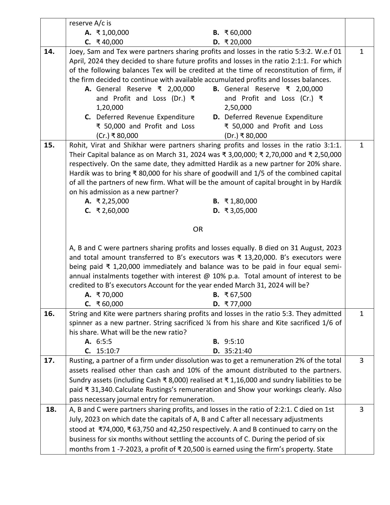 CBSE Class 12 Accountancy Sample Question Paper 2024-25 - Page 5