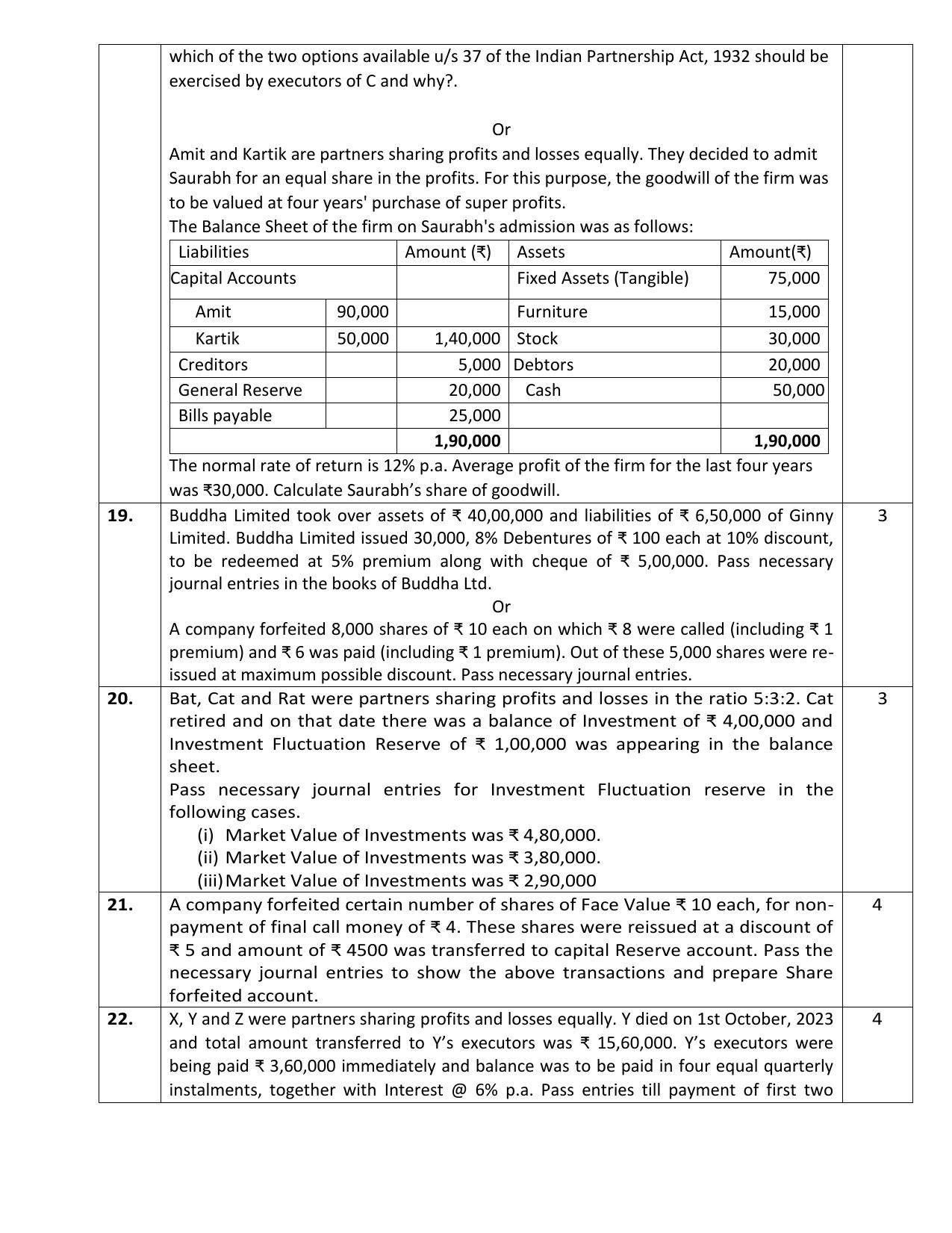 CBSE Class 12 Accountancy Sample Question Paper 2024-25 - Page 6