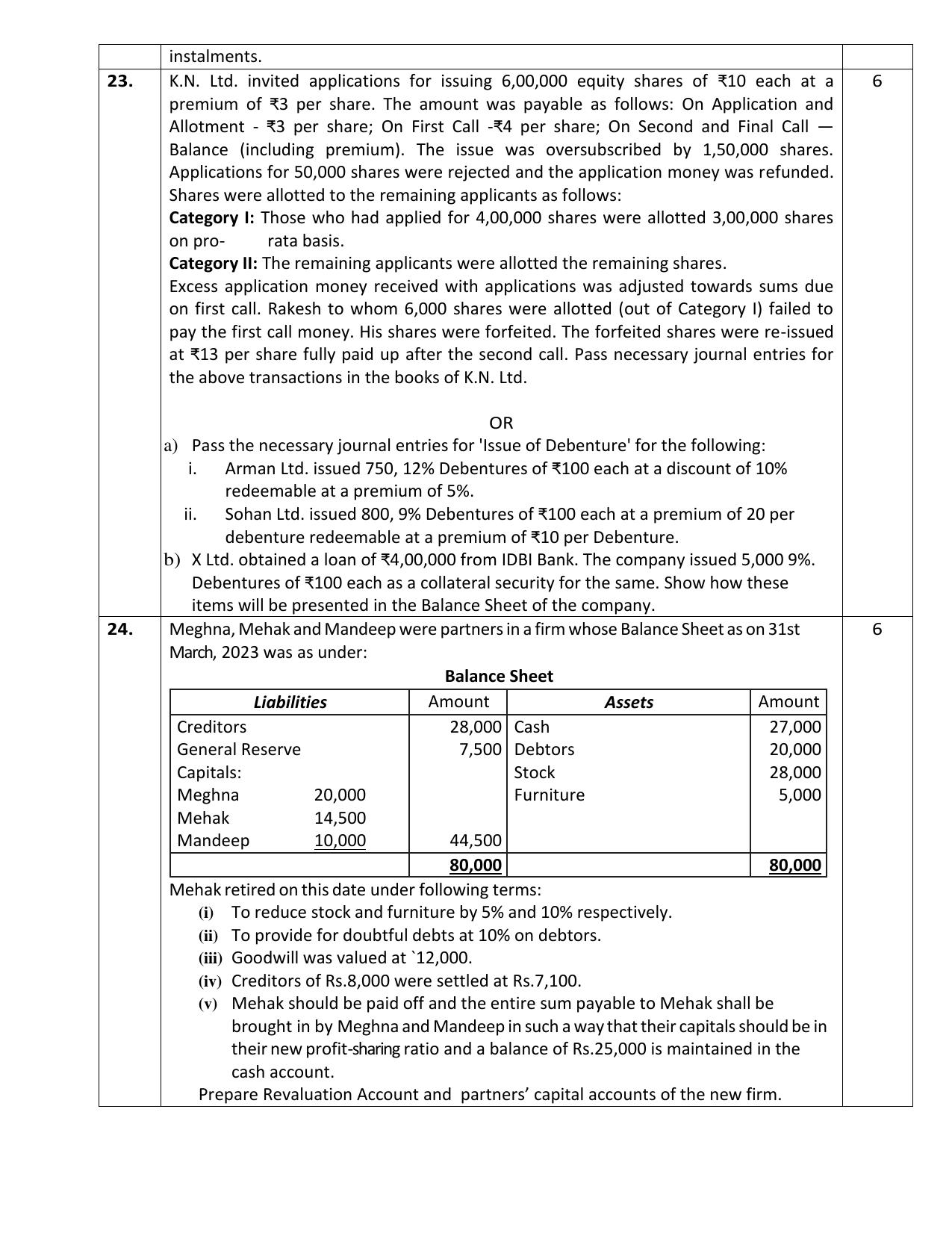 CBSE Class 12 Accountancy Sample Question Paper 2024-25 - Page 7
