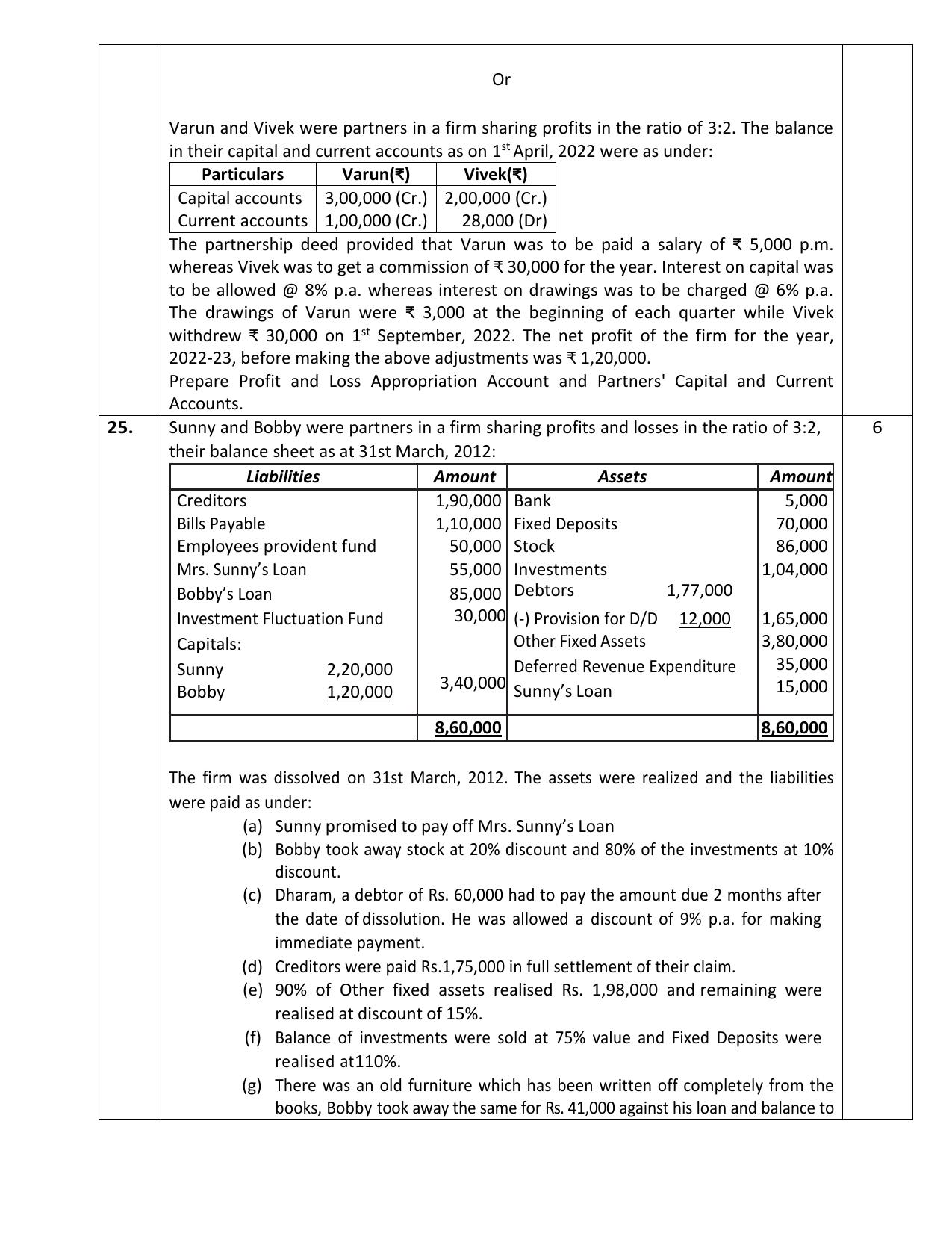 CBSE Class 12 Accountancy Sample Question Paper 2024-25 - Page 8