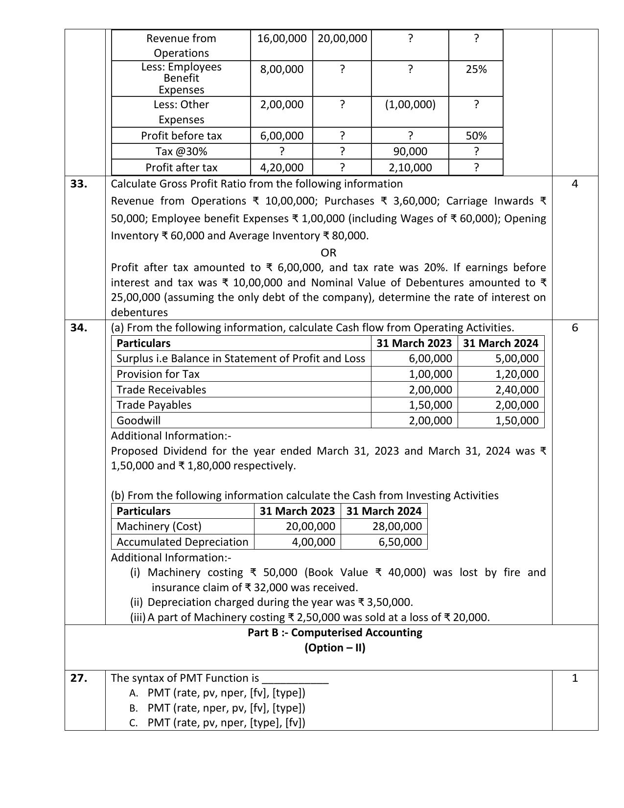 CBSE Class 12 Accountancy Sample Question Paper 2024-25 - Page 13