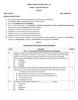 CBSE Class 12 Accountancy Sample Question Paper 2024-25