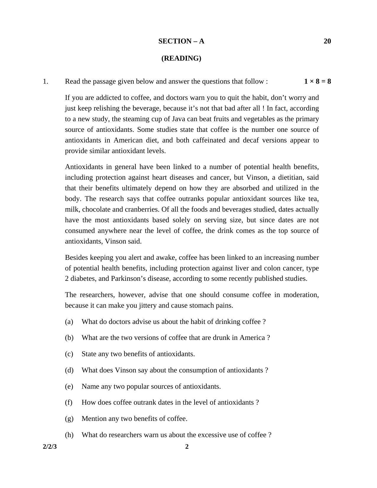 CBSE Class 10 2-2-3 English Lang. & Lit. 2016 Question Paper - Page 2
