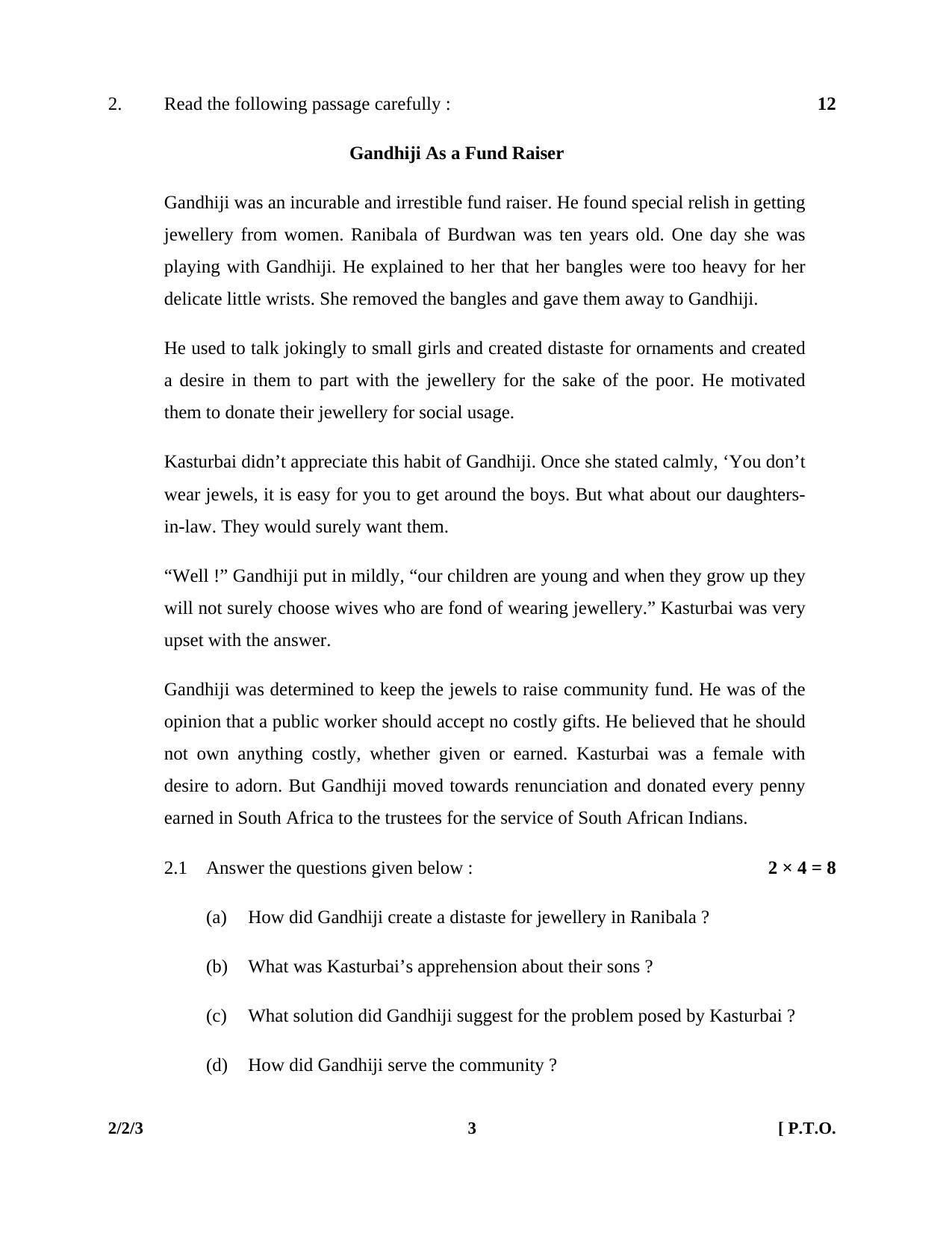 CBSE Class 10 2-2-3 English Lang. & Lit. 2016 Question Paper - Page 3