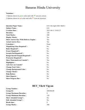 BHU RET Vikrit Vigyan 2020 Question Paper