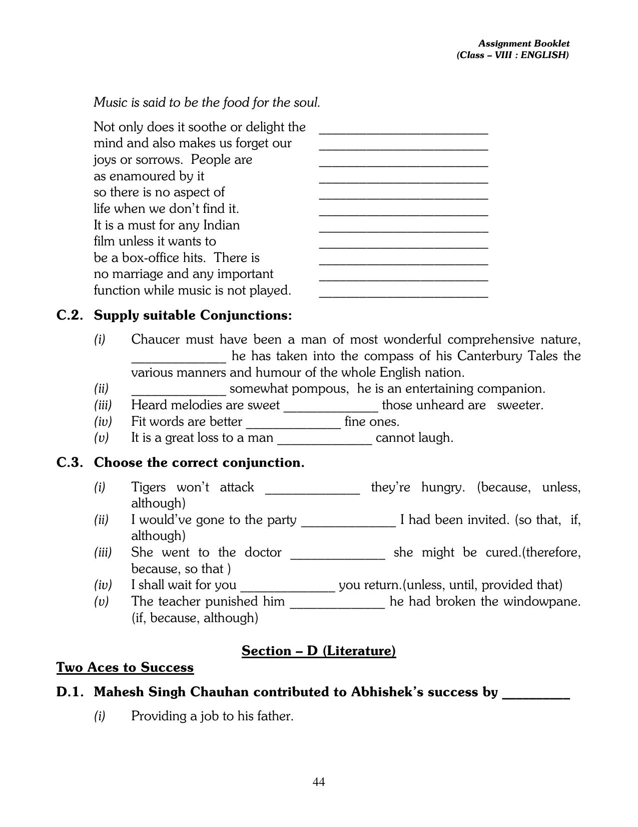 CBSE Worksheets for Class 8 English Assignment 13 - Page 3