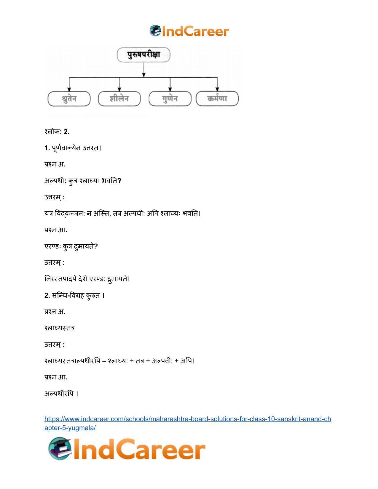 Maharashtra Board Solutions for Class 10- Sanskrit Anand: Chapter 5- युग्ममाला - Page 4