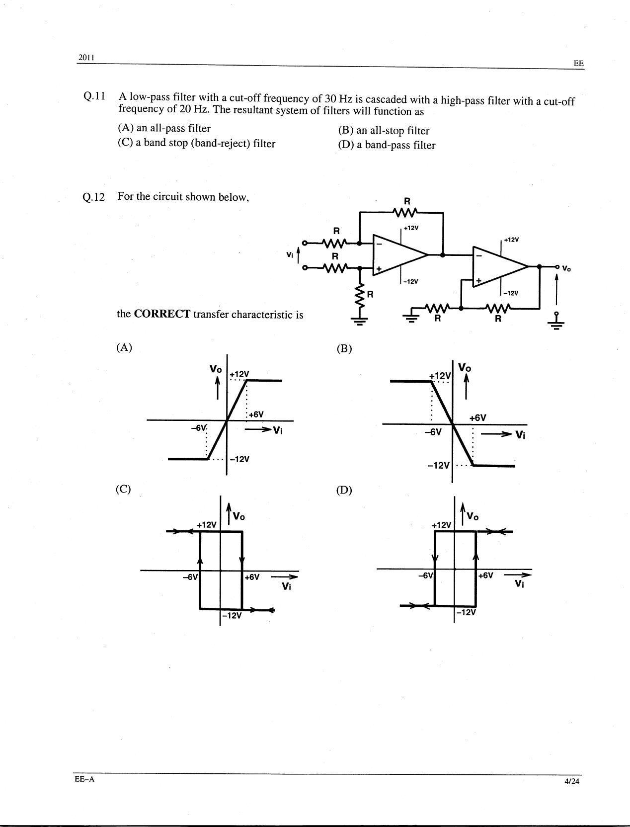 GATE 2011 Electrical Engineering (EE) Question Paper with Answer Key - Page 4