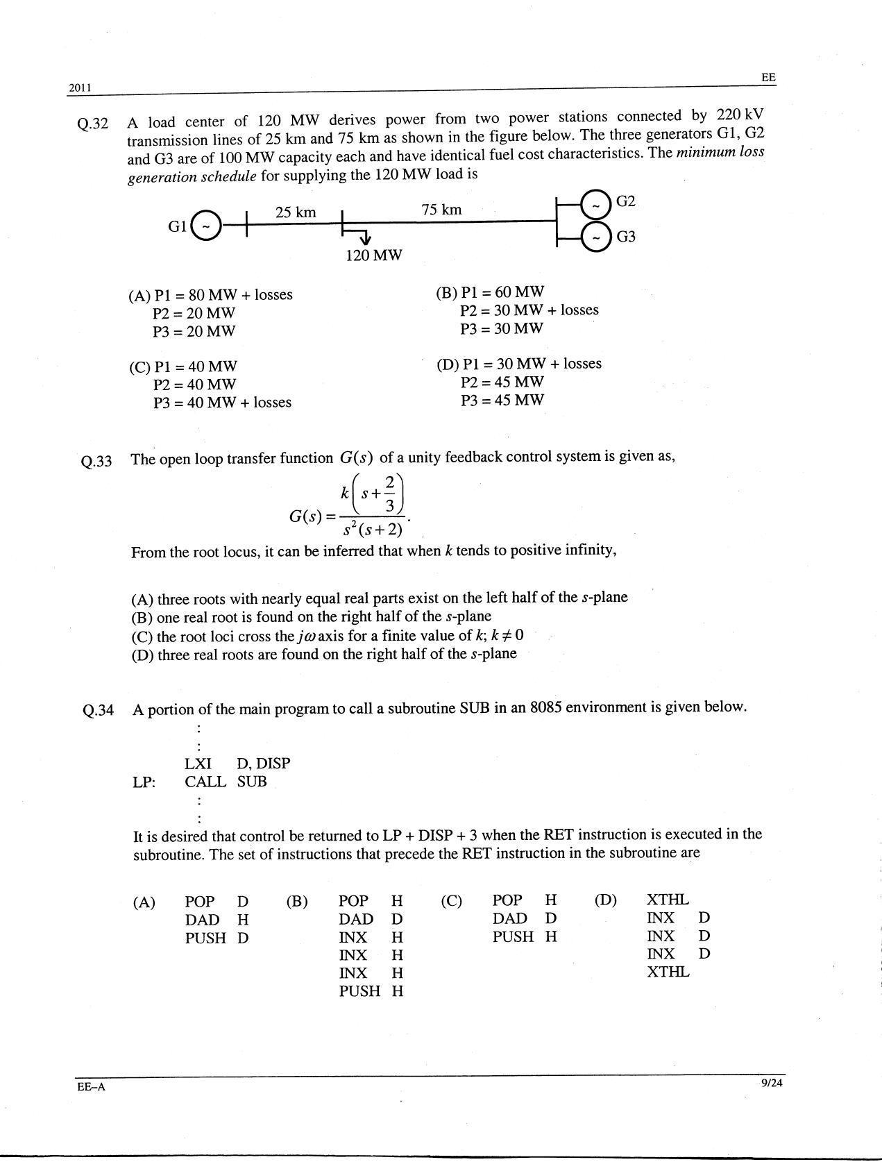 GATE 2011 Electrical Engineering (EE) Question Paper with Answer Key - Page 9