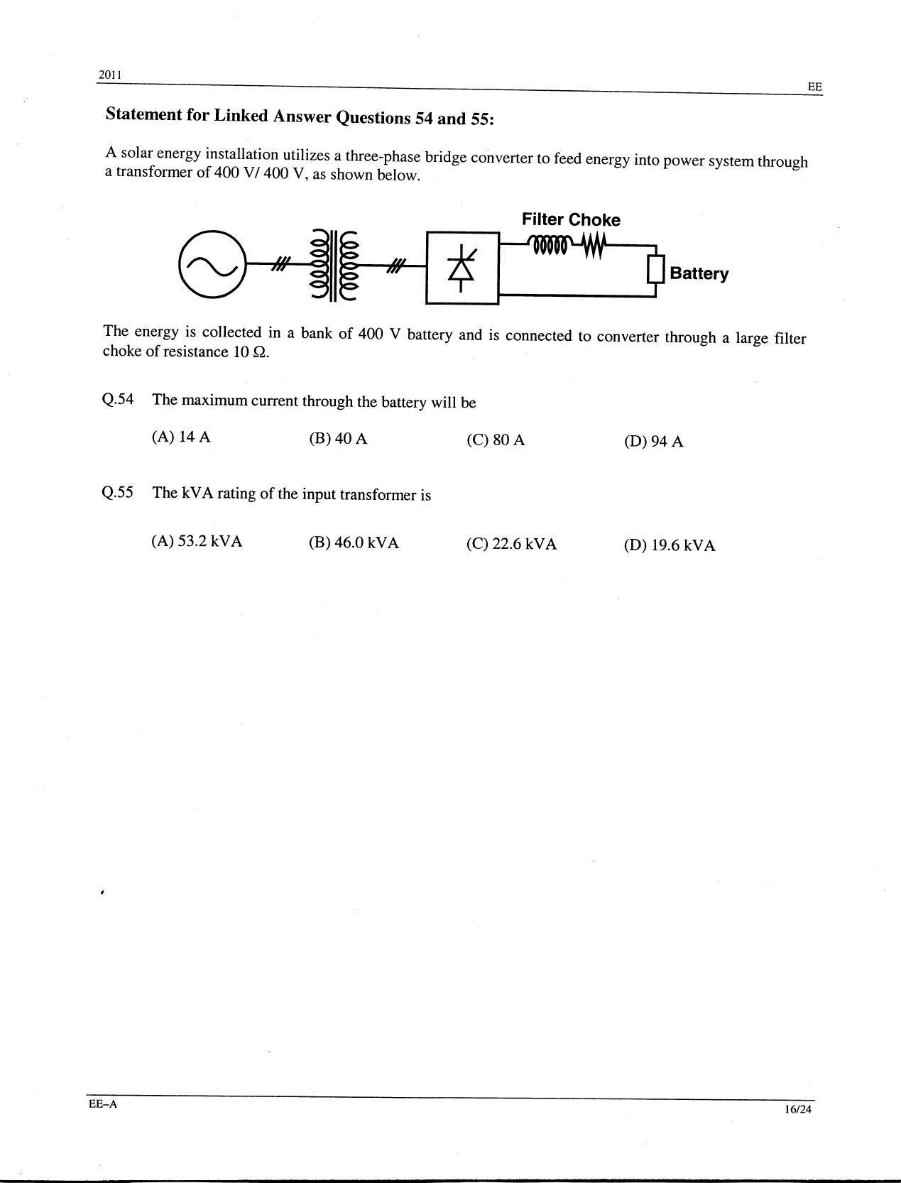 GATE 2011 Electrical Engineering (EE) Question Paper with Answer Key - Page 16