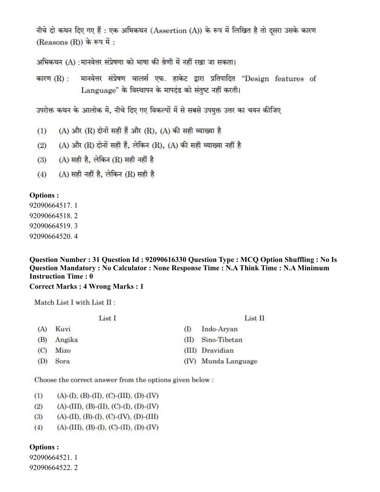 CUET PG 2023: LAQP04 – Linguistics(HINDI)-shift 1 (14-06-2023) Question Paper - Page 35