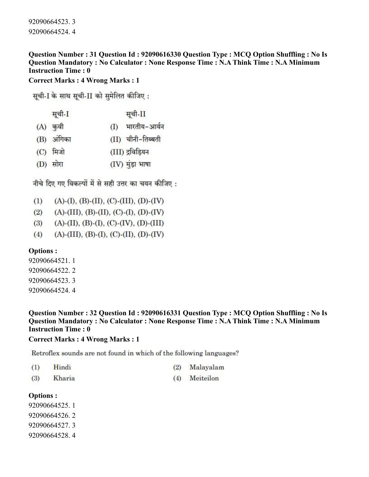 CUET PG 2023: LAQP04 – Linguistics(HINDI)-shift 1 (14-06-2023) Question Paper - Page 36