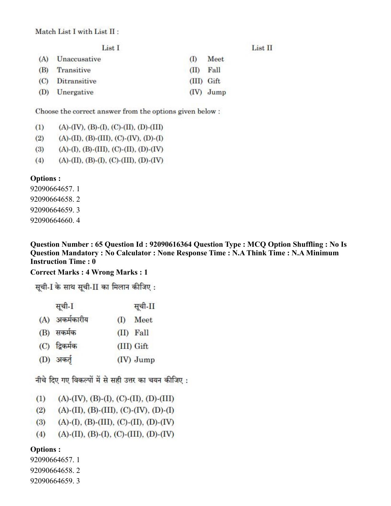 CUET PG 2023: LAQP04 – Linguistics(HINDI)-shift 1 (14-06-2023) Question Paper - Page 69