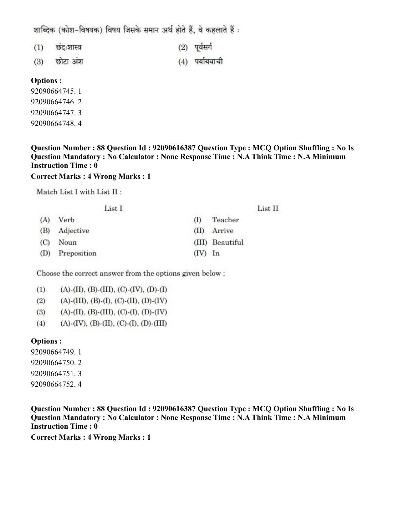 CUET PG 2023: LAQP04 – Linguistics(HINDI)-shift 1 (14-06-2023) Question Paper - Page 91
