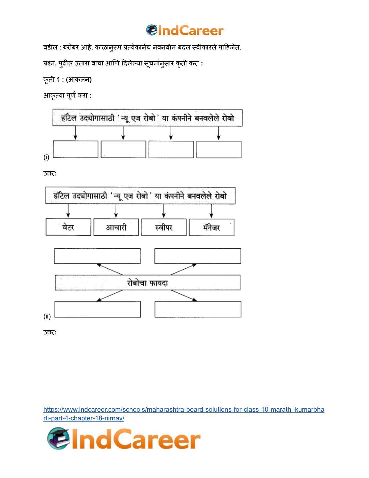 Maharashtra Board Solutions for Class 10- Marathi Kumarbharti (Part- 4): Chapter 18- निर्णय - Page 10