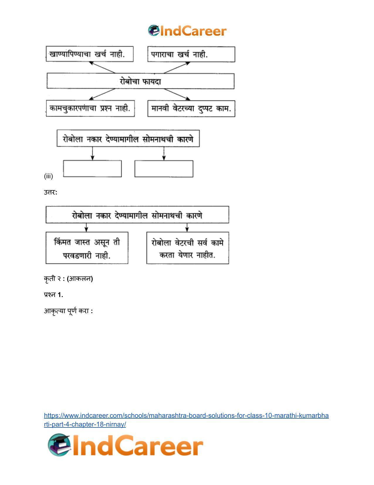 Maharashtra Board Solutions for Class 10- Marathi Kumarbharti (Part- 4): Chapter 18- निर्णय - Page 11