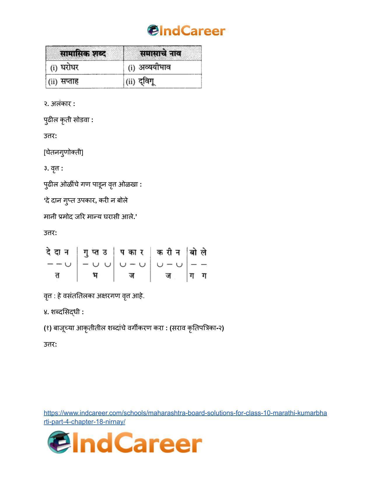 Maharashtra Board Solutions for Class 10- Marathi Kumarbharti (Part- 4): Chapter 18- निर्णय - Page 25