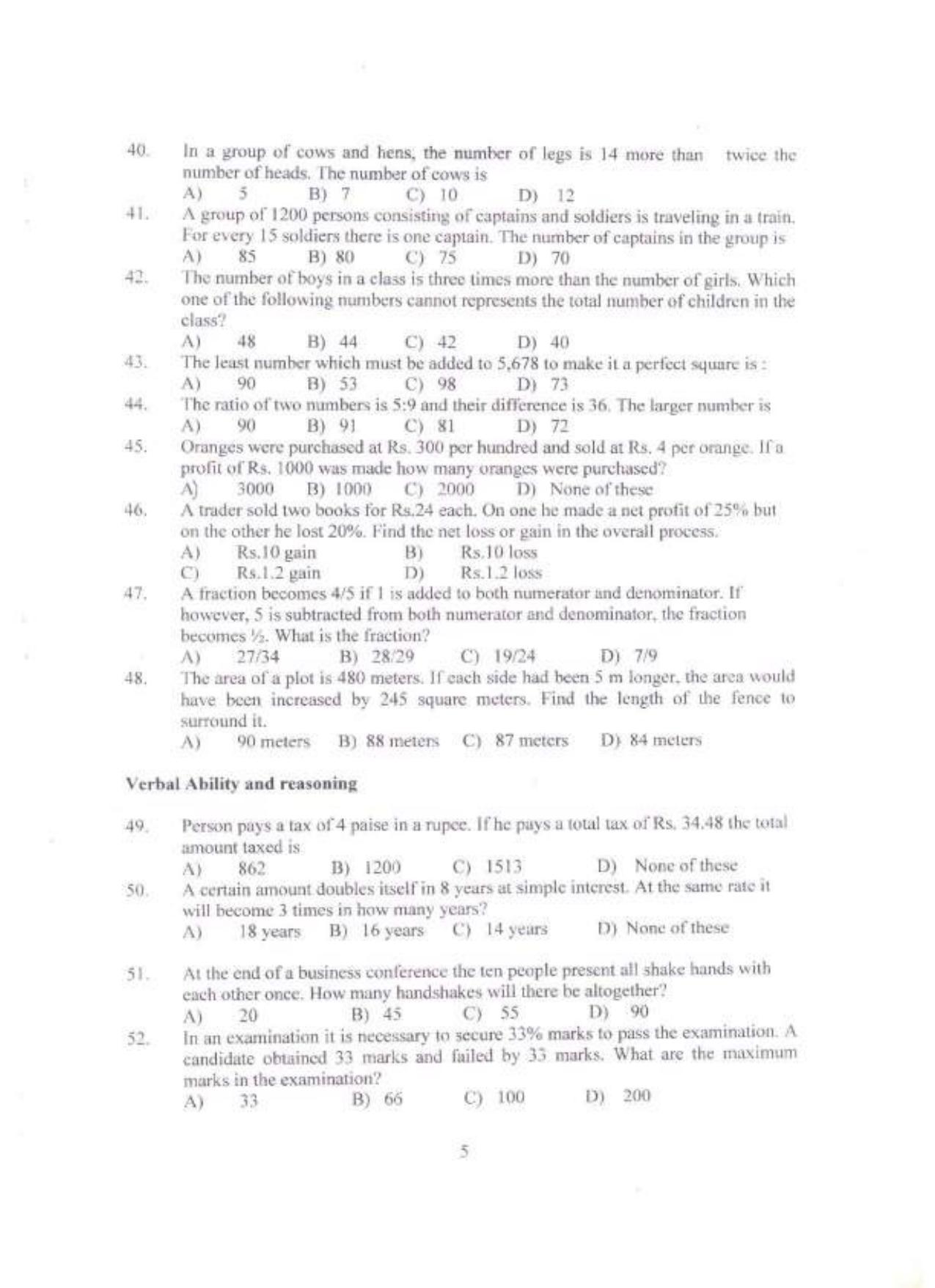 PU MET 2013 Question Booklet with Key - Page 5