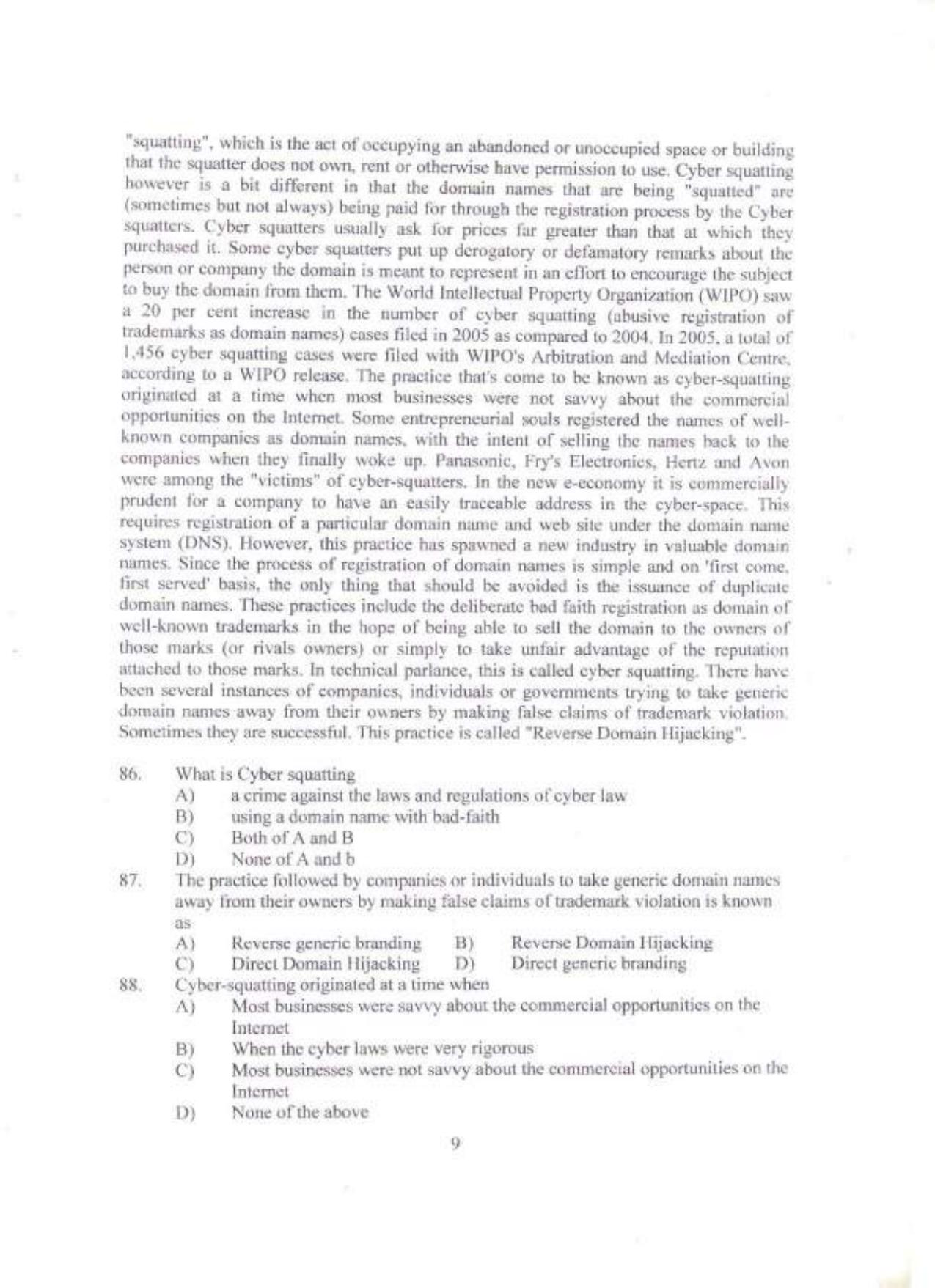 PU MET 2013 Question Booklet with Key - Page 9