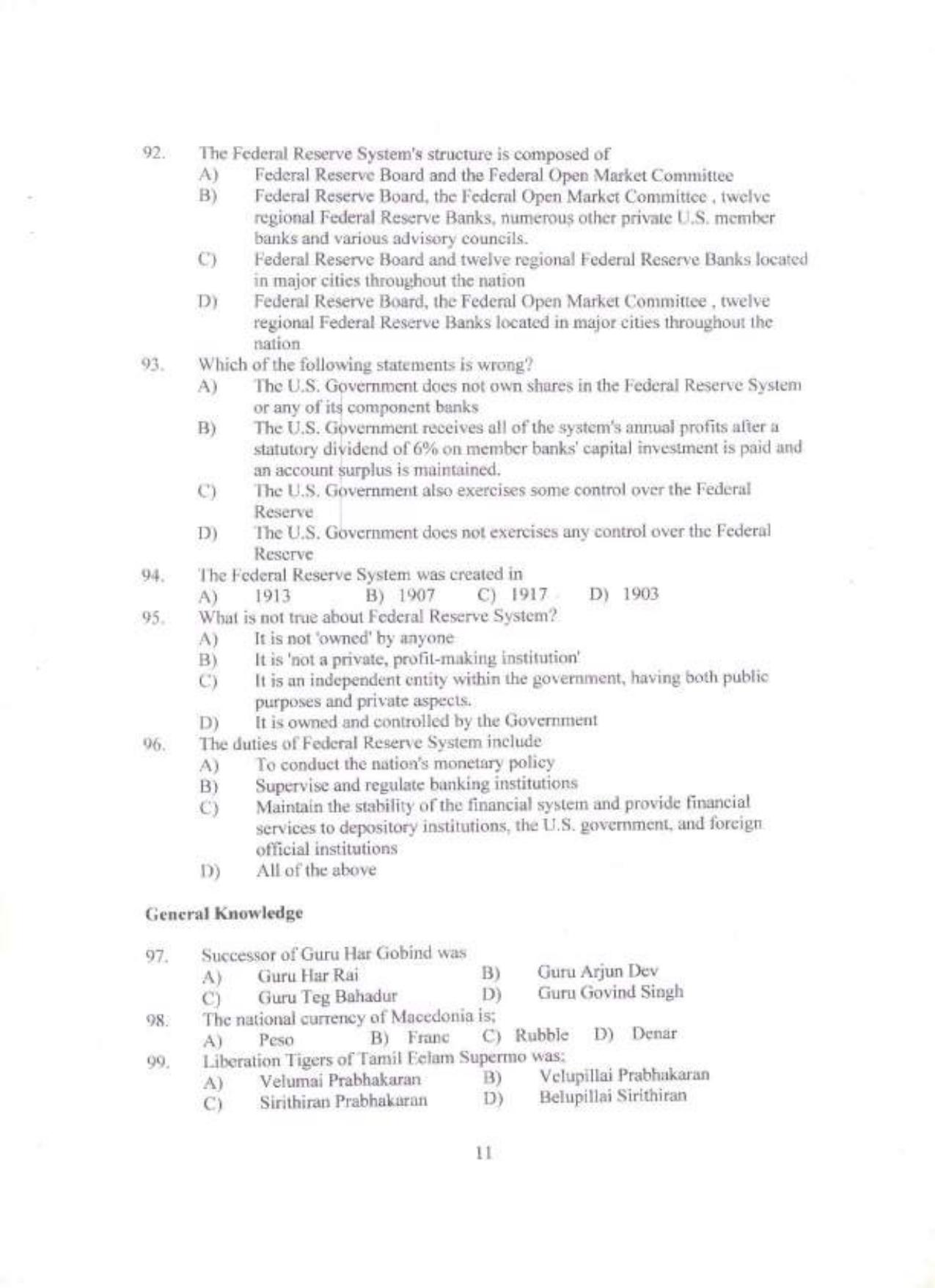 PU MET 2013 Question Booklet with Key - Page 11