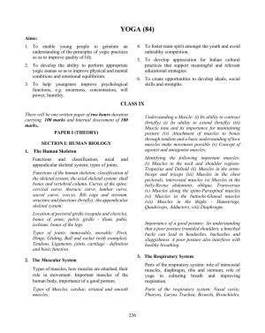 ICSE Yoga Syllabus 2026