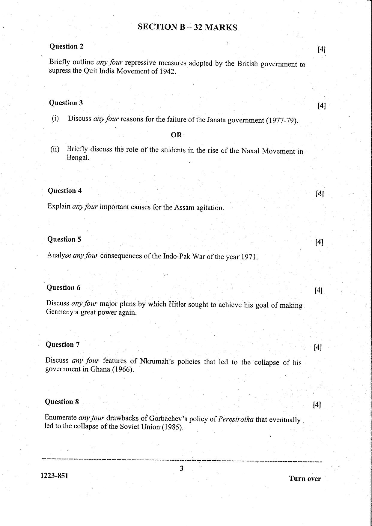 ISC Class 12 History 2023 Question Paper - Page 3