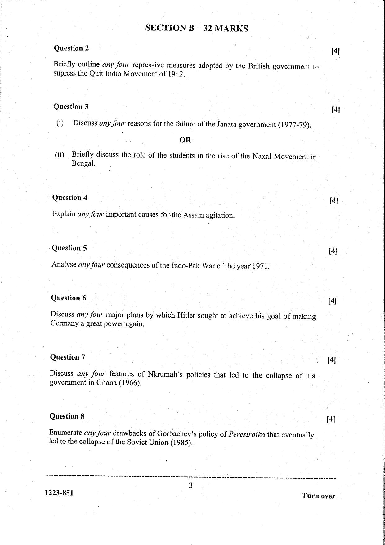 ISC Class 12 History 2023 Question Paper - Page 4