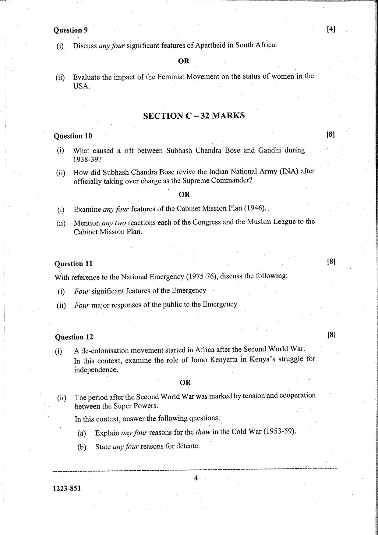 ISC Class 12 History 2023 Question Paper - Page 5