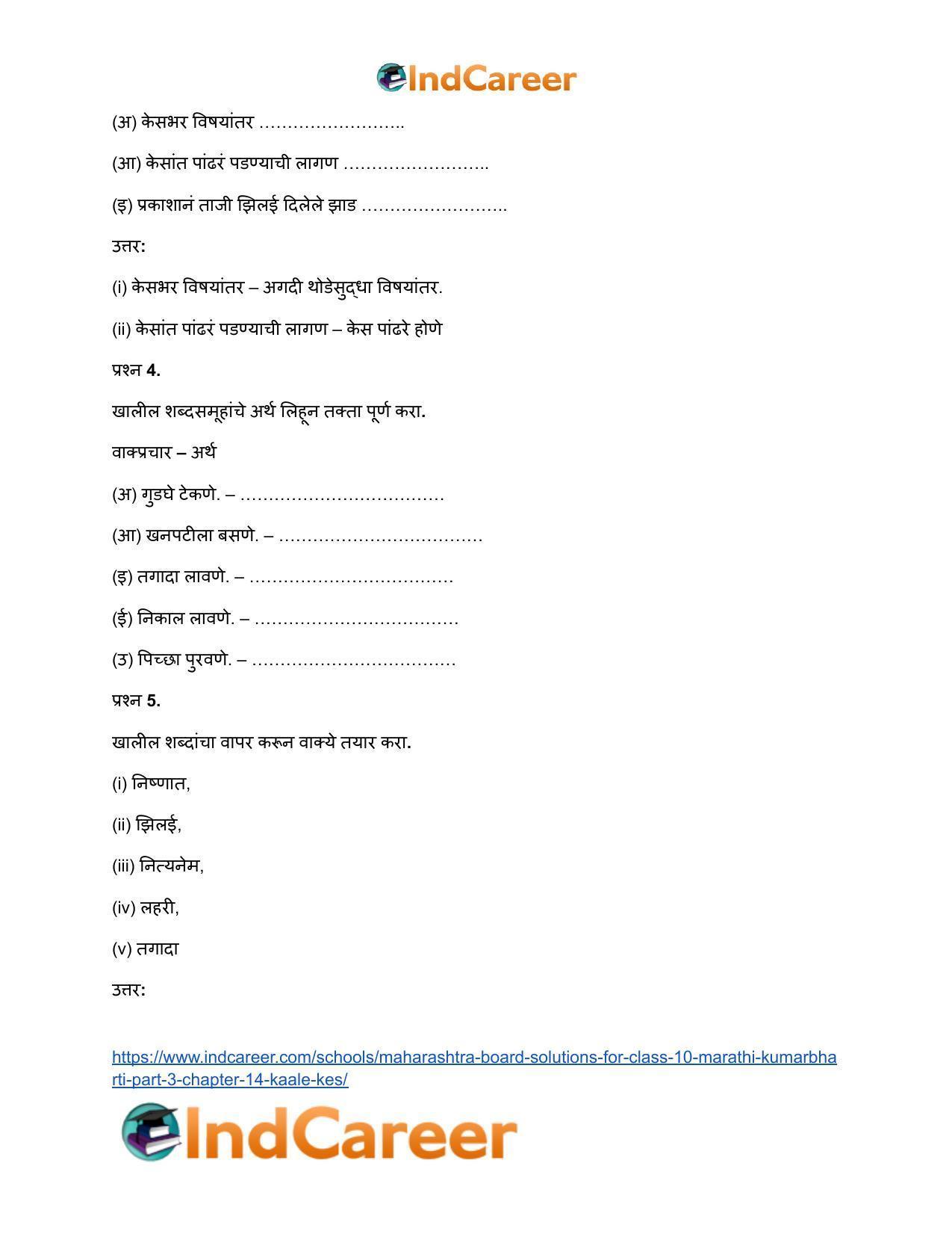 Maharashtra Board Solutions for Class 10- Marathi Kumarbharti (Part- 3): Chapter 14- काळे केस - Page 4