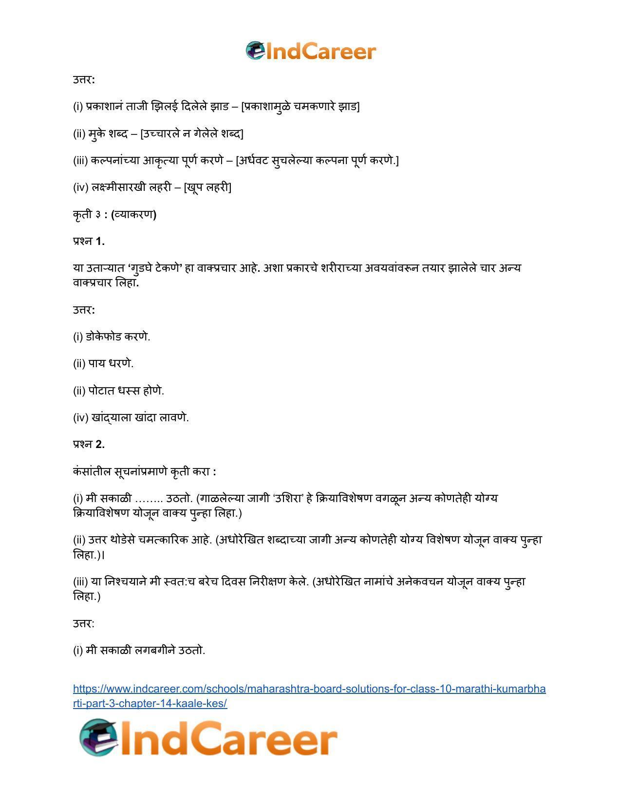 Maharashtra Board Solutions for Class 10- Marathi Kumarbharti (Part- 3): Chapter 14- काळे केस - Page 14